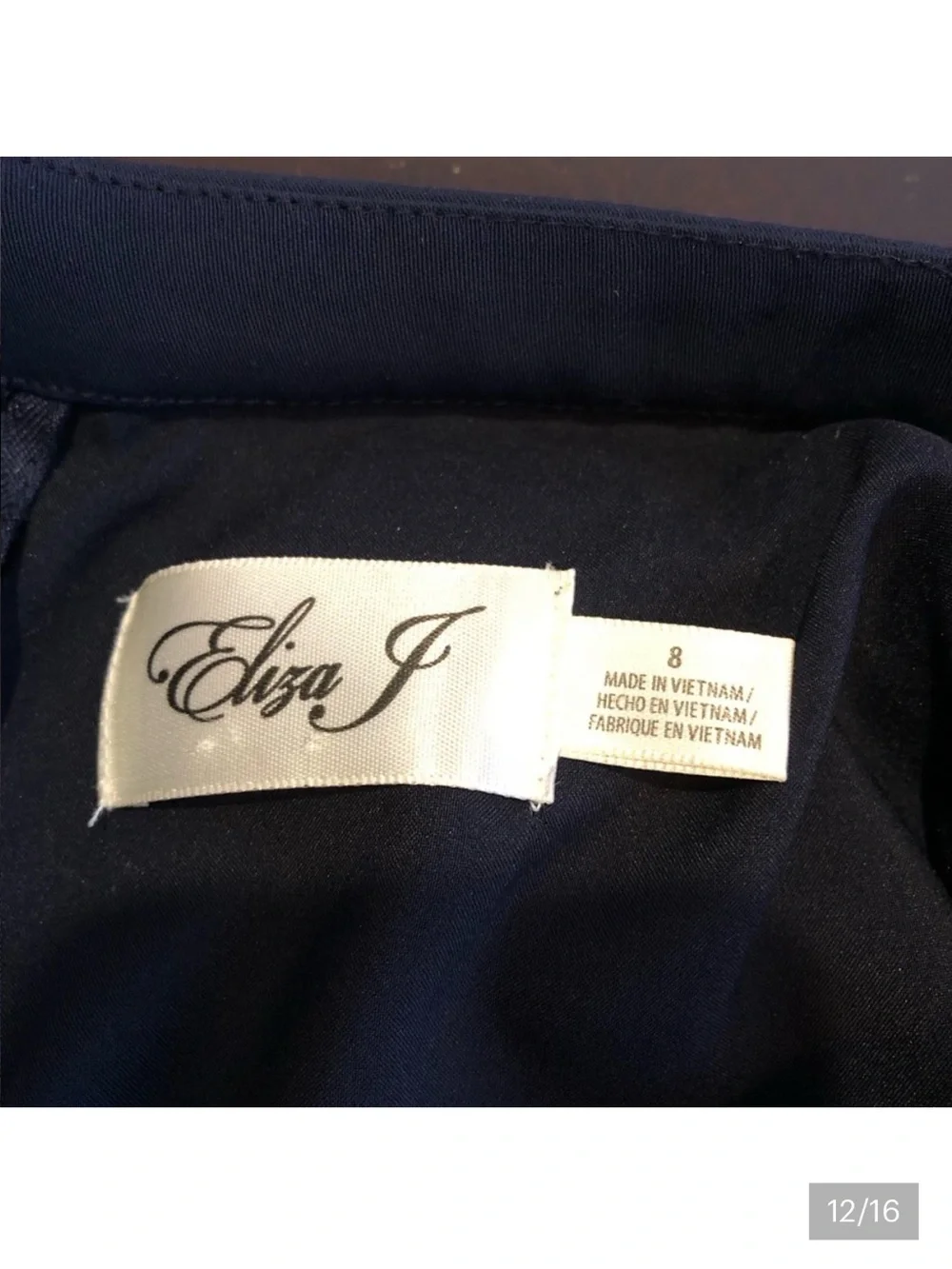 Eliza J navy blue cap sleeve belted jumpsuit size 8 - Picture 12 of 16